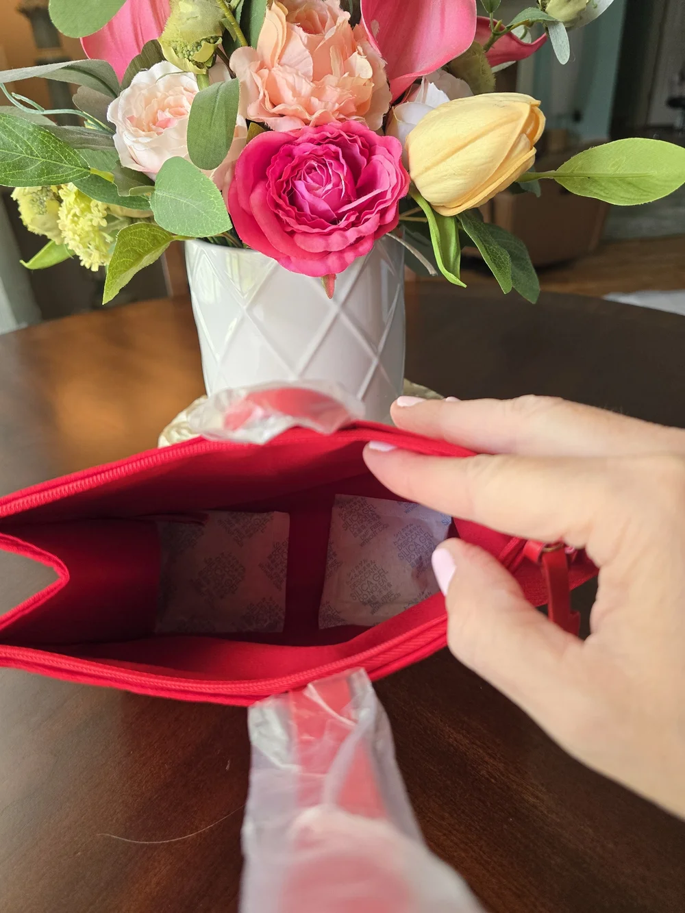 Giorgio Armani Red Premium Pouch - Cosmetic Bag - Clutch NWT
